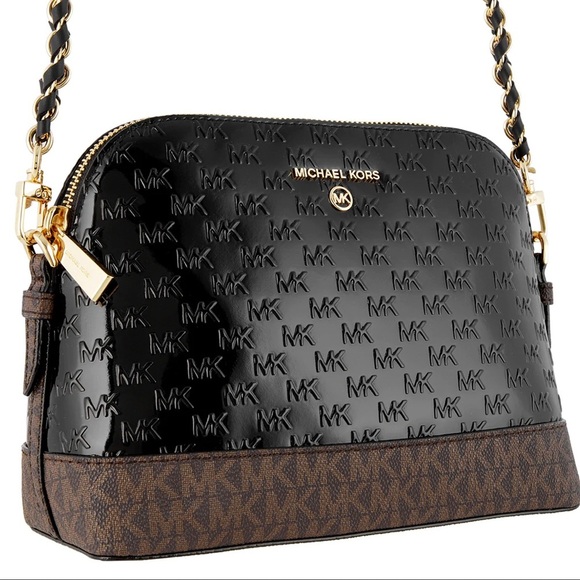 MICHAEL Michael Kors Handbags - MICHAEL KORS Jet Set Dome Crossbody Leather Bag Black AUTHENTIC NWT-Minor Damage